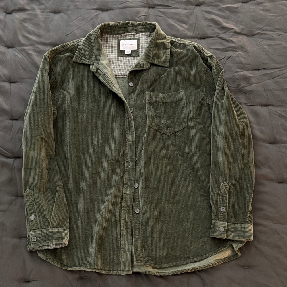 American Eagle Outfitters Green Corduroy Shirt Jacket